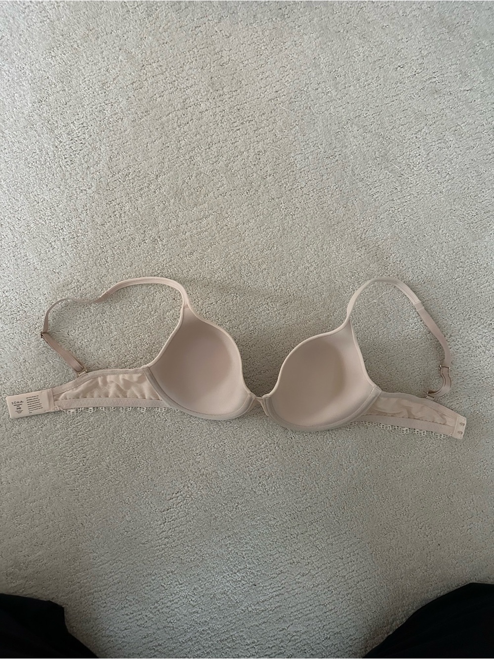 Soma Embraceable Demi Bra 34D Nude Seamless Lace Trim T-Shirt Bra Molded Cups - Picture 4 of 8